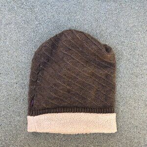 YANGGUAN Fleece Lined Slouch Beanie Unisex Adult Brown Knit Cap Winter One Size﻿